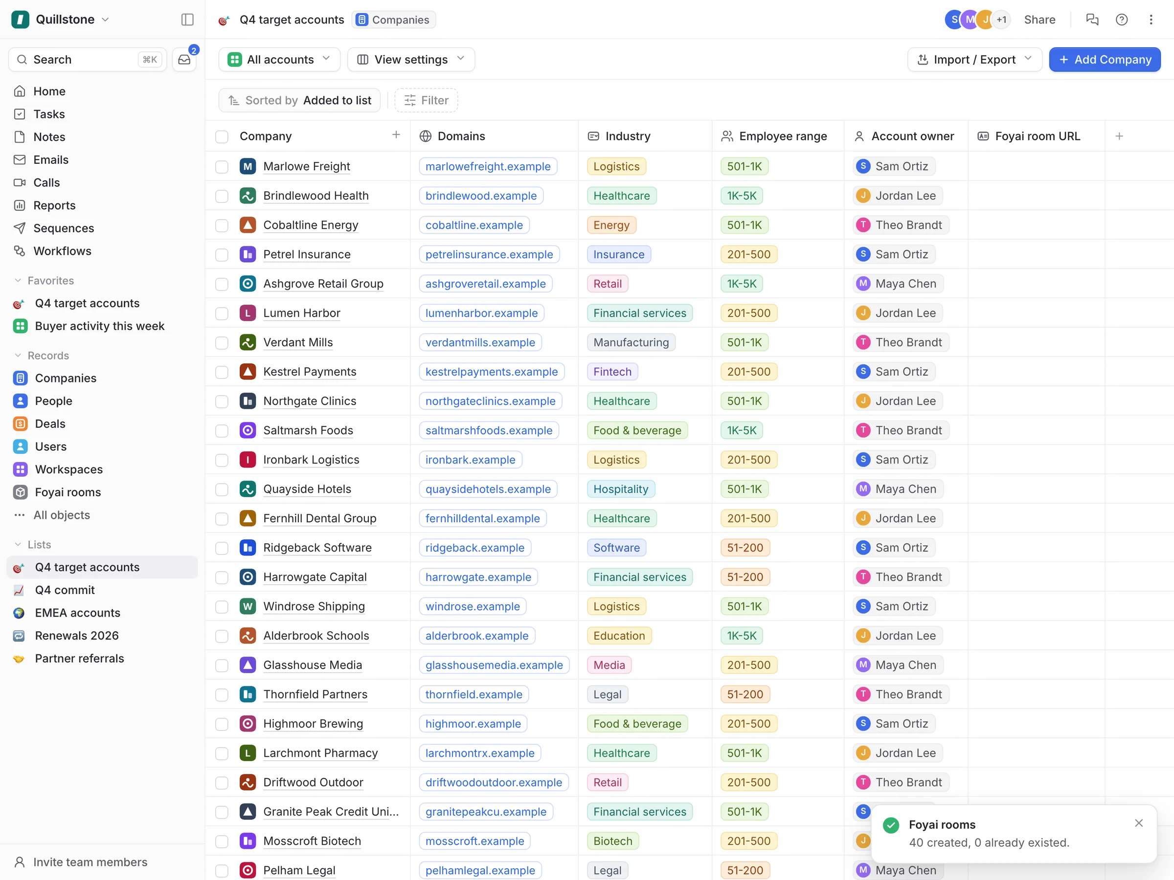 The result of a bulk run in Attio