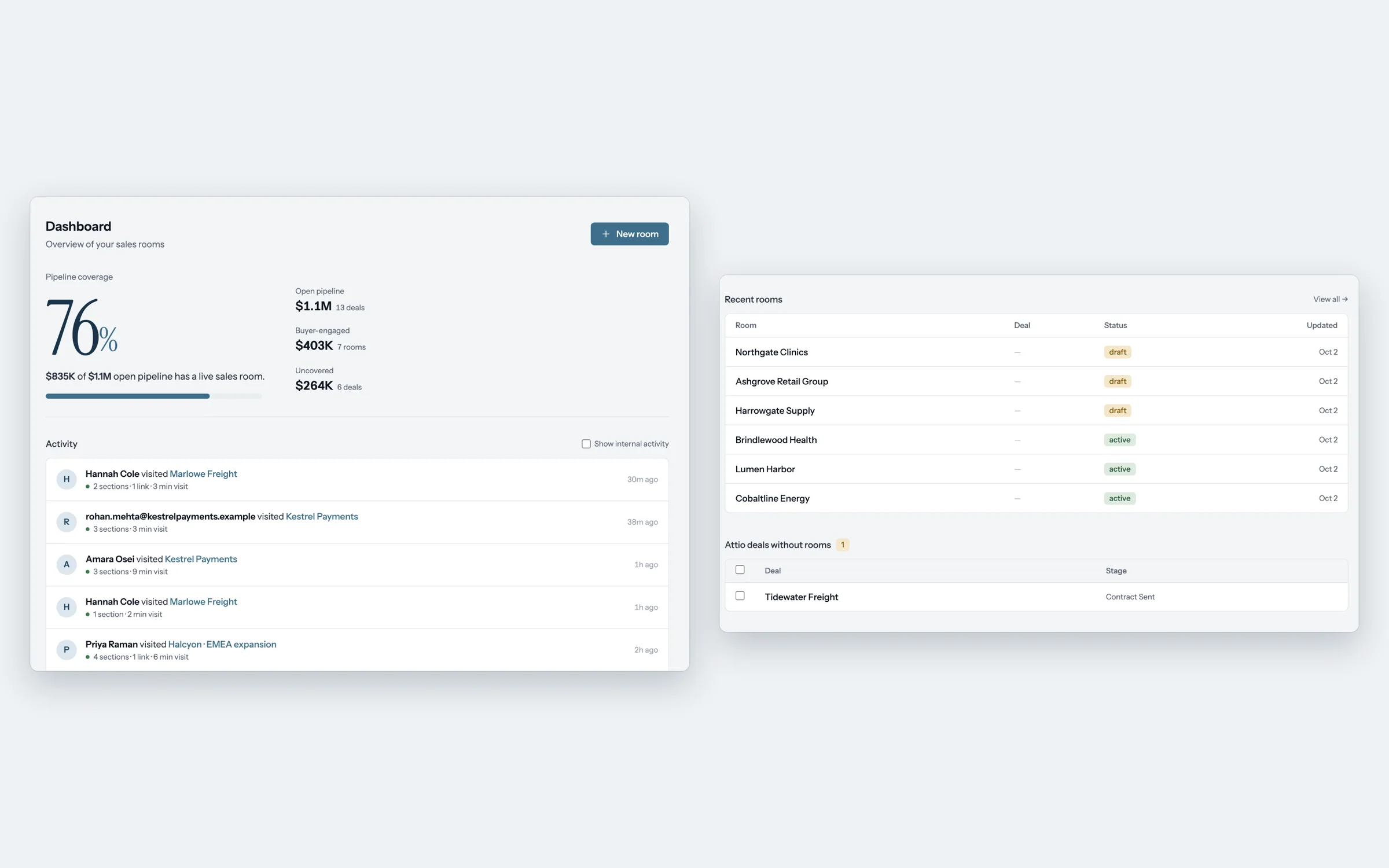 Drafts created automatically, on the dashboard