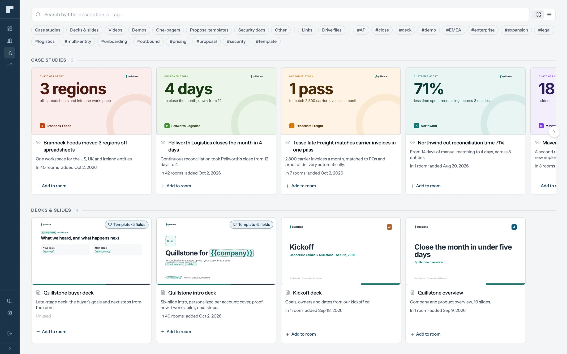 Deck templates in the Content Library